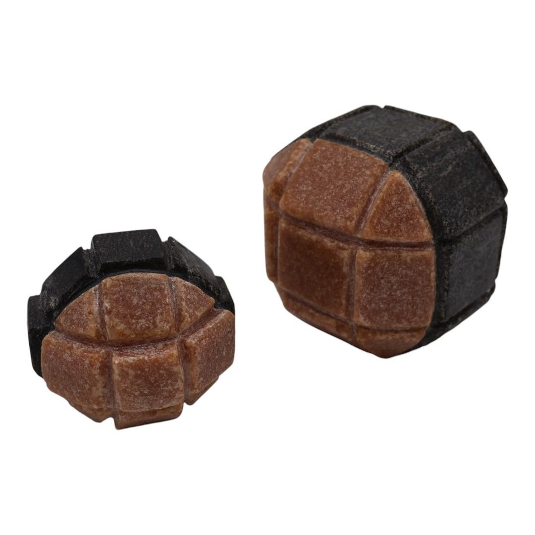 Mermer 2'li Top Dekor Kahve Siyah