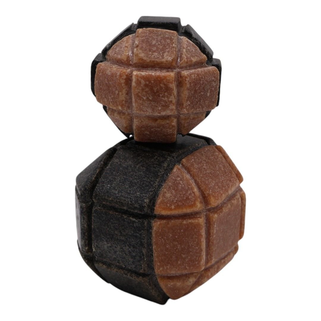 Mermer 2'li Top Dekor Kahve Siyah