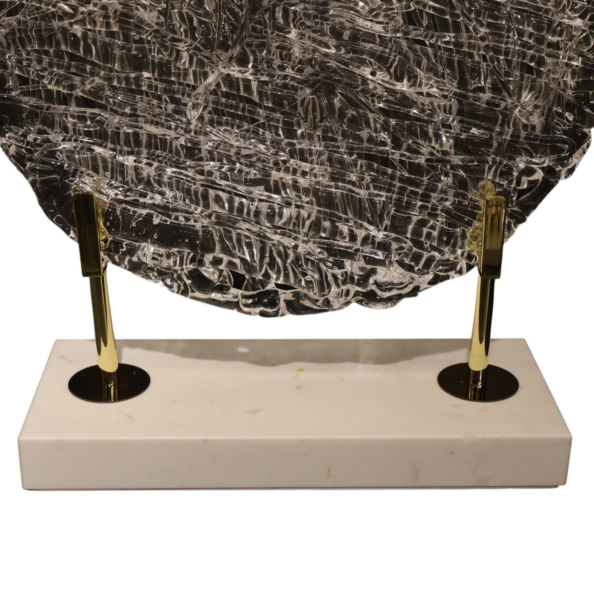 Mermer Kaideli Şeffaf Cam Disk