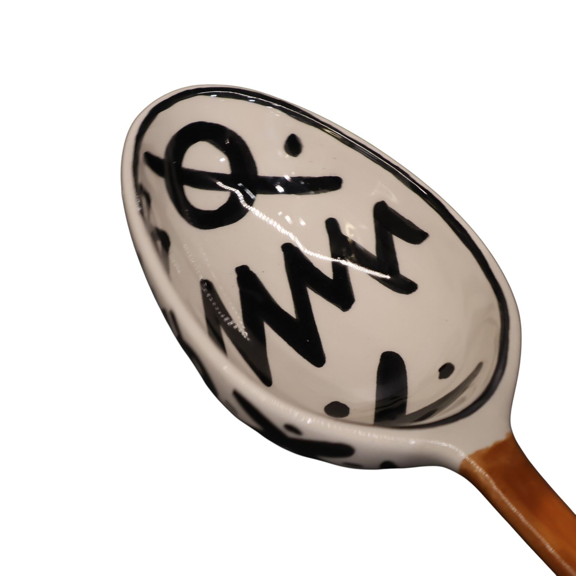 Afrika Desen Kaşık Çerezlik  Beyaz Kahve