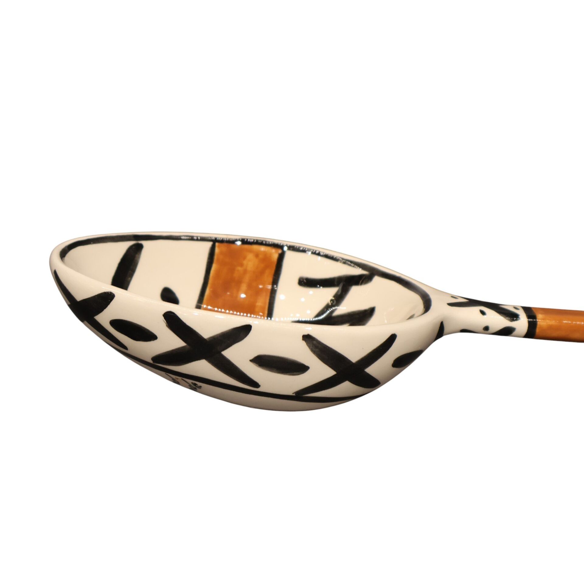 Afrika Desen Kahve Şeritli Kaşık Çerezlik