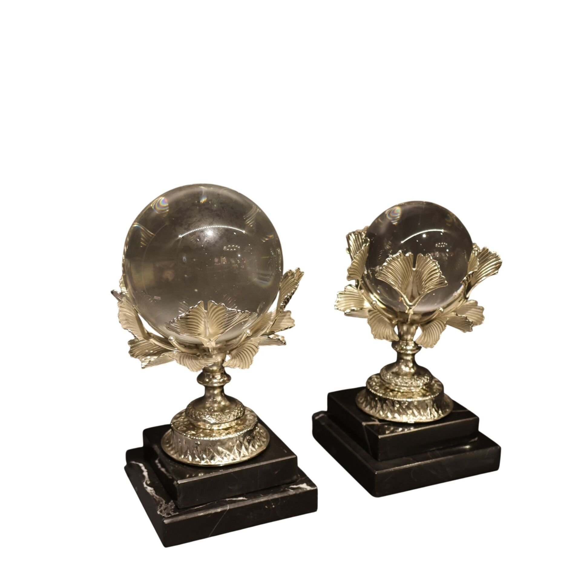 Mermer Kaideli Pirinç Gümüş İkili Küre