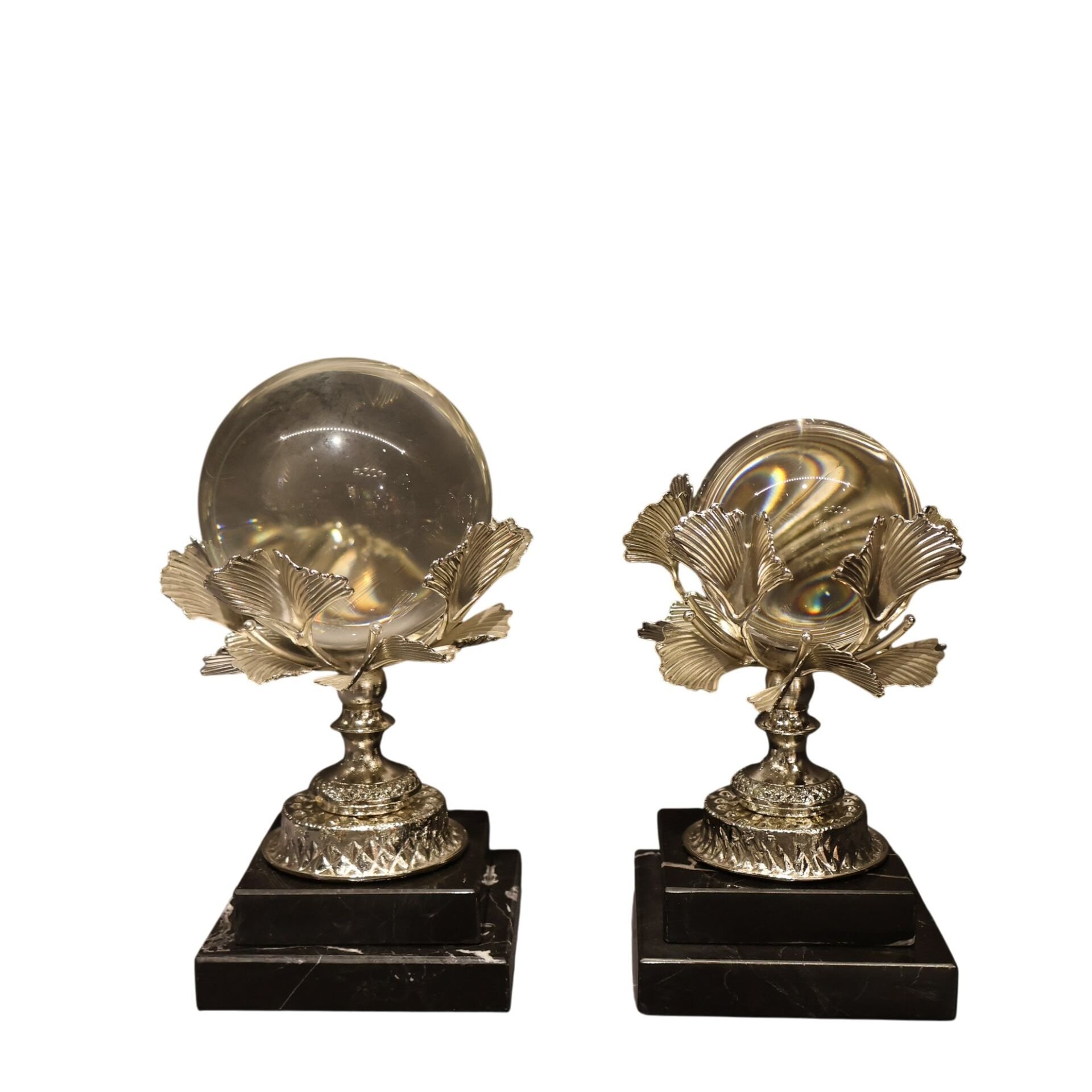 Mermer Kaideli Pirinç Gümüş İkili Küre