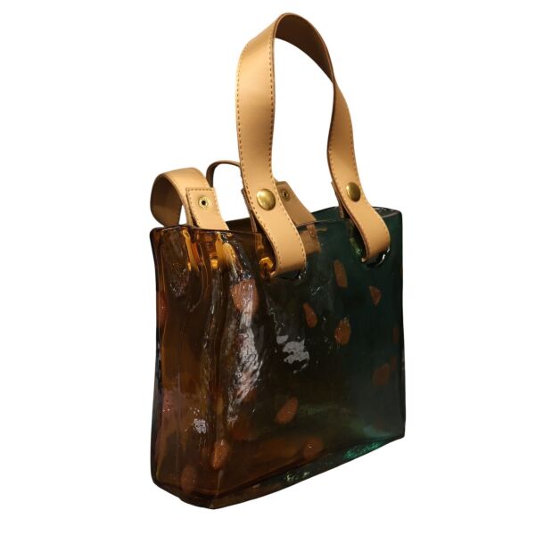 Deri Kulplu Cam Çanta