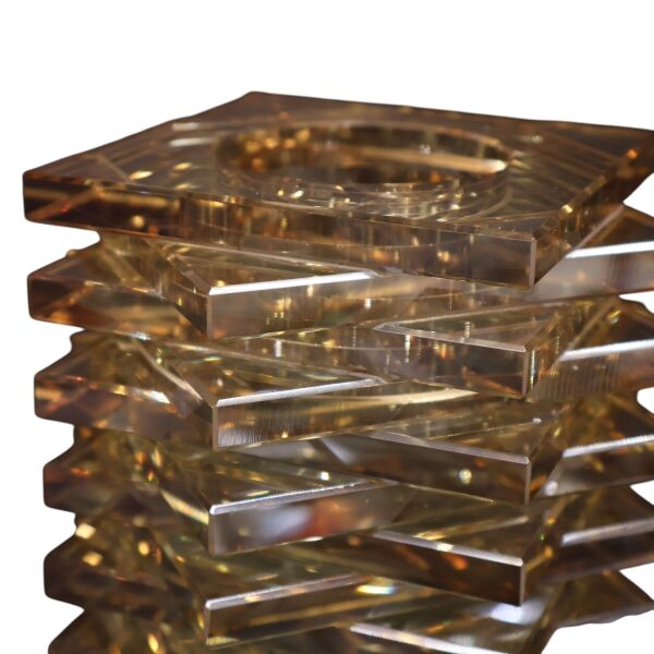 Kristal Altıgen Füme Rengi Mumluk