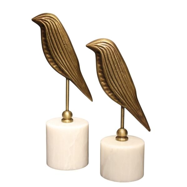 Siyah Mermer Kaide İkili Gold Kuş Eskitme