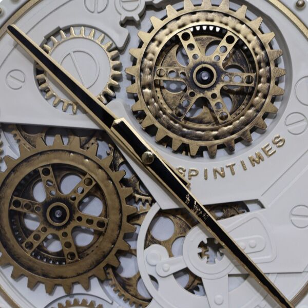 Berlin Ekru Çarklı Saat 60 Cm