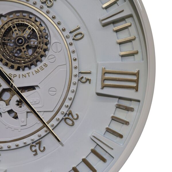 Berlin Ekru Çarklı Saat 60 Cm