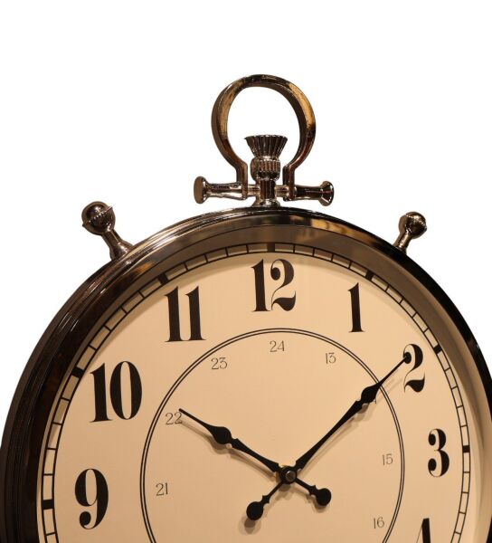 Köstekli Krom Düz Siyah Kadran Saat TR Rakam