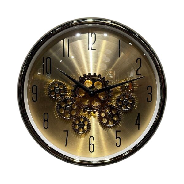 Çarklı Duvar Saati Gold 35 Cm