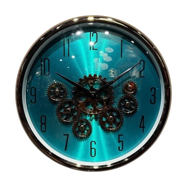 Çarklı Duvar Saati Yeşil Gold 35 Cm