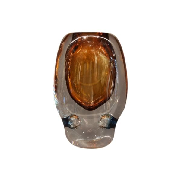 Amber-Mavi Kabarcıklı Vazo Küçük