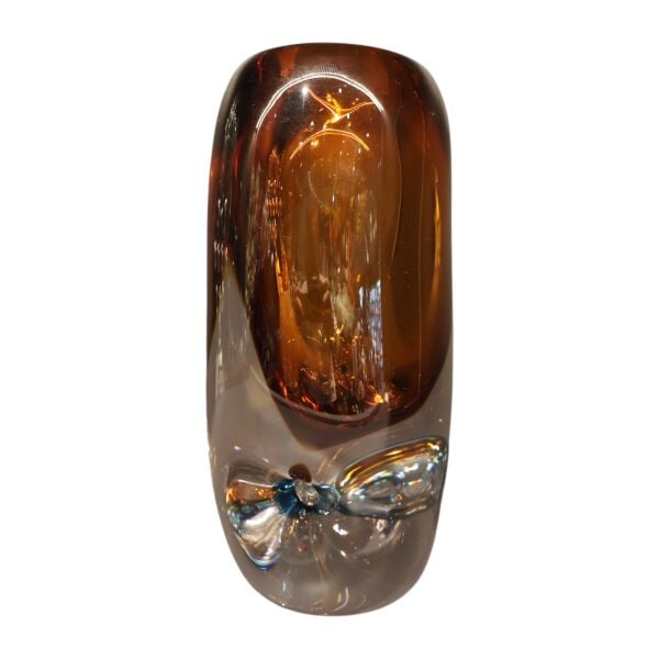 Amber-Mavi Kabarcıklı Vazo Küçük