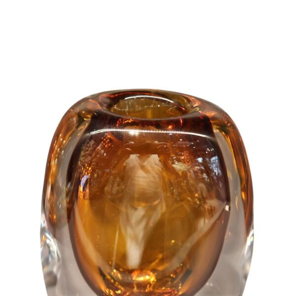 Amber-Mavi Kabarcıklı Vazo Küçük
