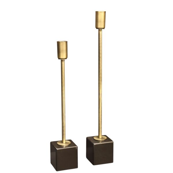 Mermerli Çubuk Mumluk Eskitme İkili