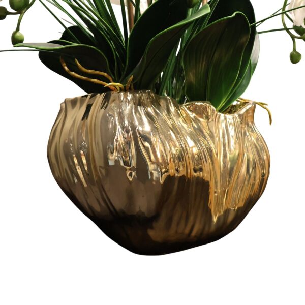 Dalga Vazo Orkide Gold