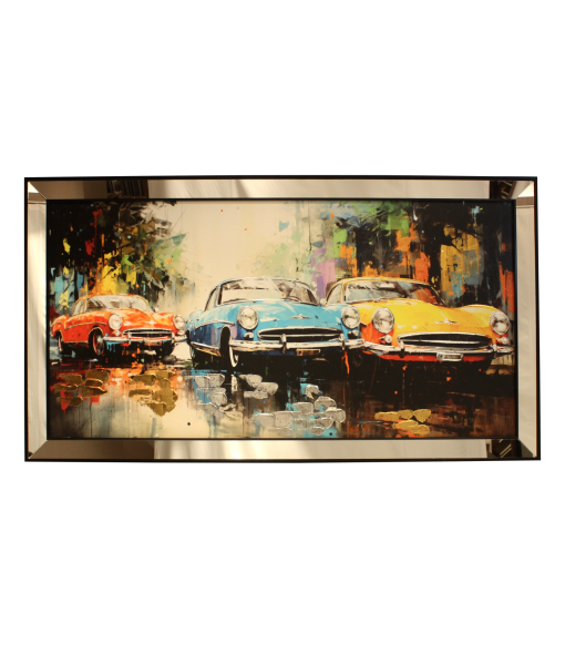 Ayna Çerçeveli Klasik Arabalar Tablo 70x130 CM