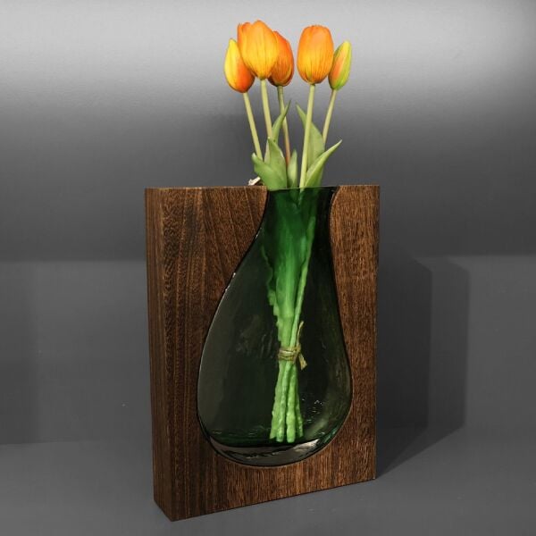 Ağaç İçi Yeşil Vazo Büyük