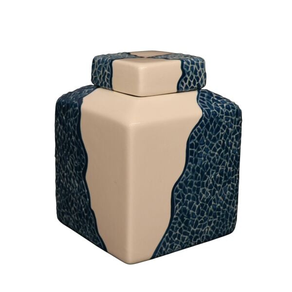 Tırtık Kare Küp Mavi Beyaz