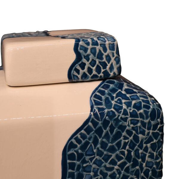 Tırtık Kare Küp Mavi Beyaz