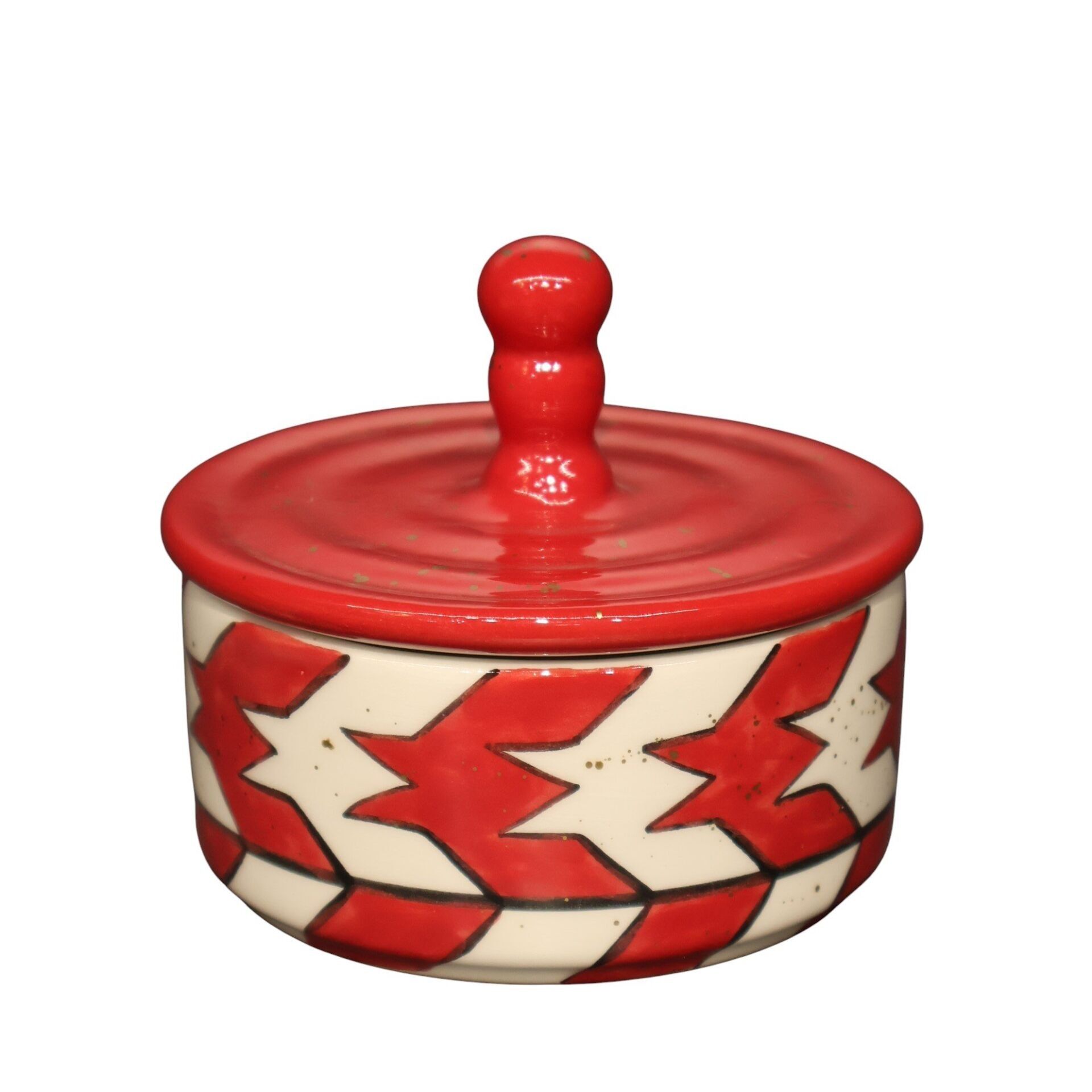 Kaz Ayağı Desen Damla Kapak Kırmızı Kutu