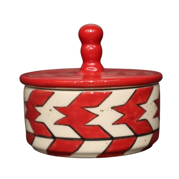 Kaz Ayağı Desen Damla Kapak Kırmızı Kutu