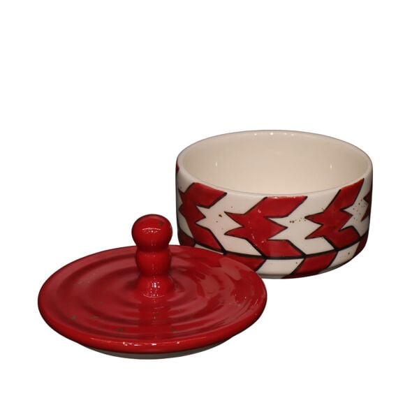 Kaz Ayağı Desen Damla Kapak Kırmızı Kutu