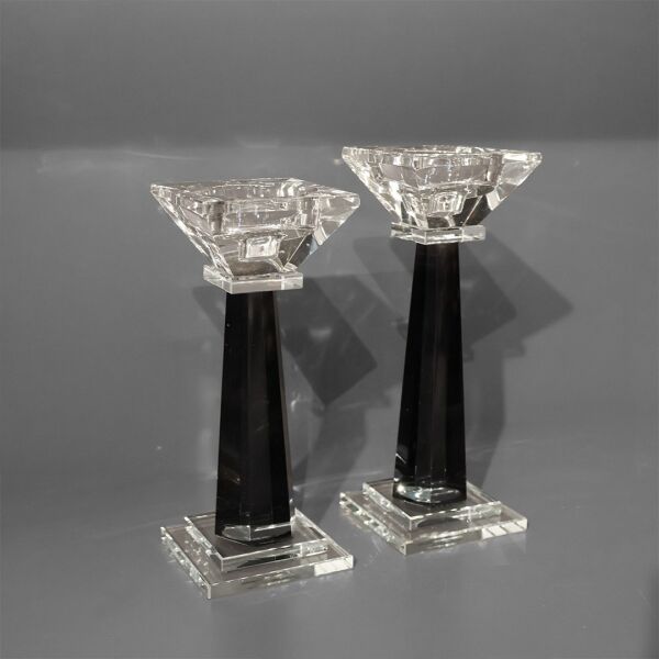 Mini Kristal Şamdan İkili Füme