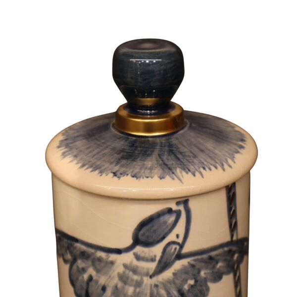 Kuş Desenli Silindir Mavi Küp