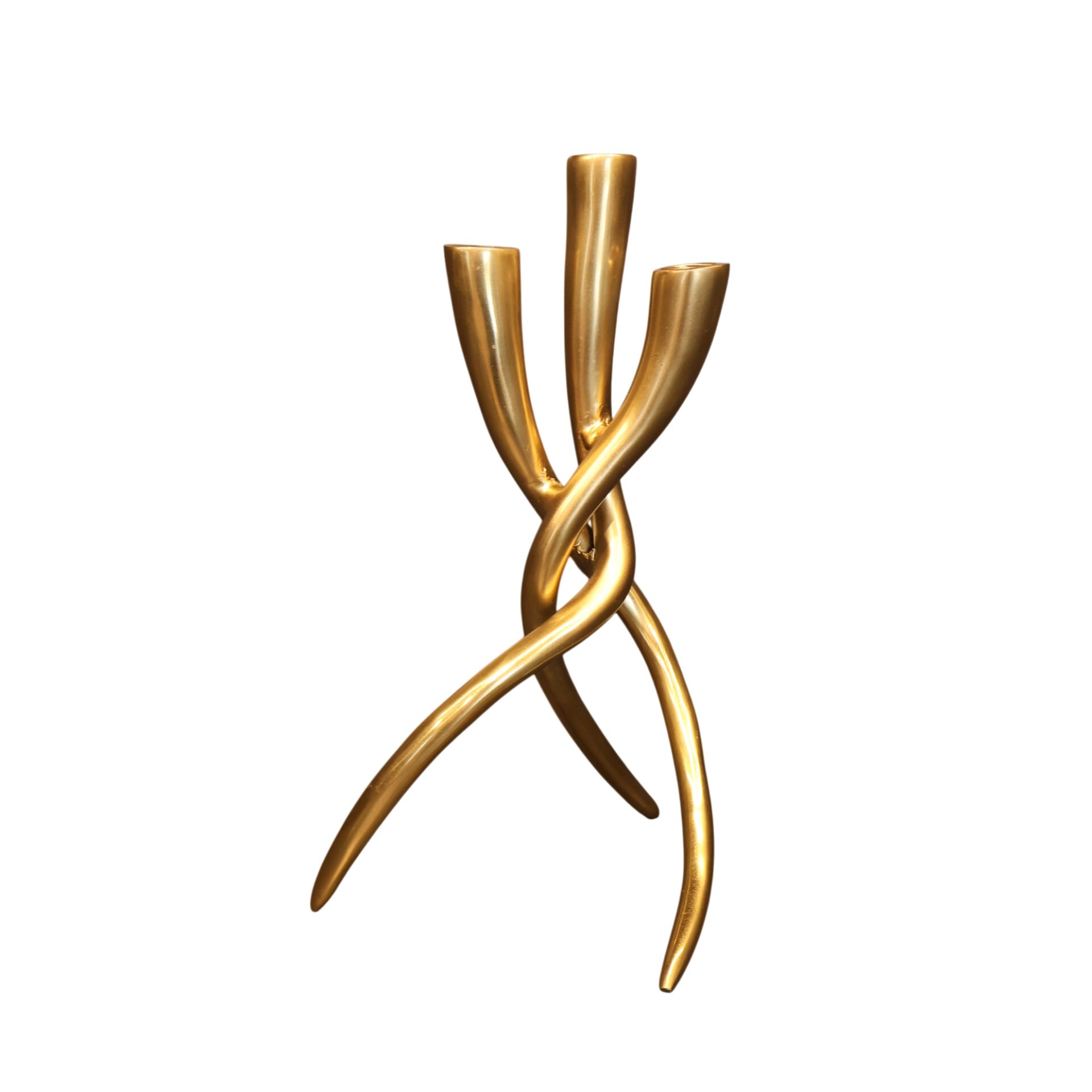 3'lü Döküm Mumluk Gold