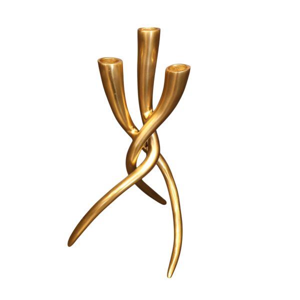 3'lü Döküm Mumluk Gold