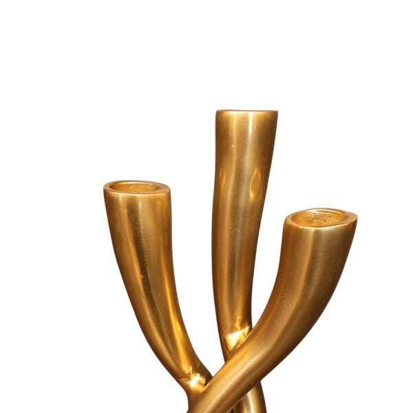 3'lü Döküm Mumluk Gold