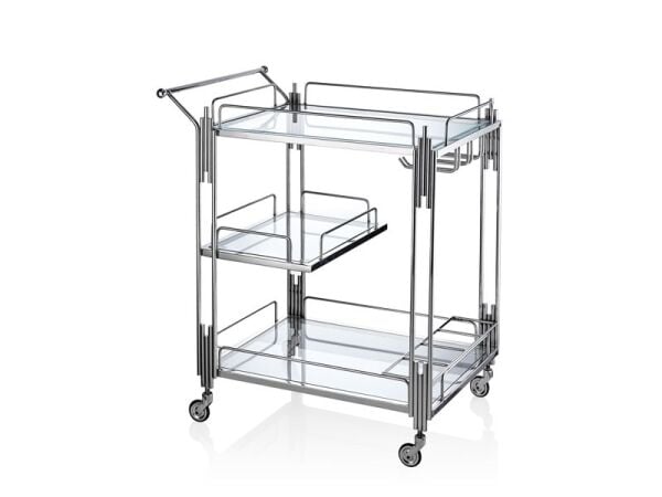 Rectangular Lüx Sılver Servis Arabası