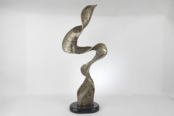 Antik Bronz Siyah Granit Dalga Obje