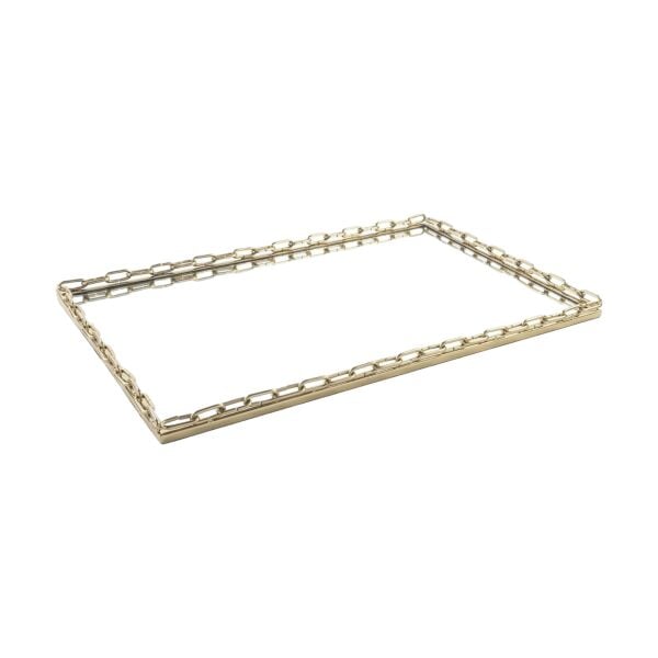 Gold Metal Dik Aynalı Tepsi