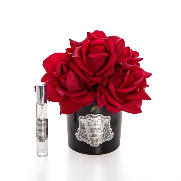 Siyah Cam Sılver 5 Gül Kırmızı Luxury Home Perfume
