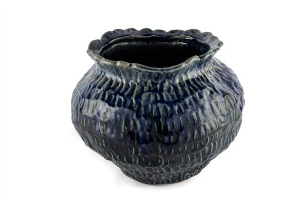 Lacivert Dokulu Vazo Küçük