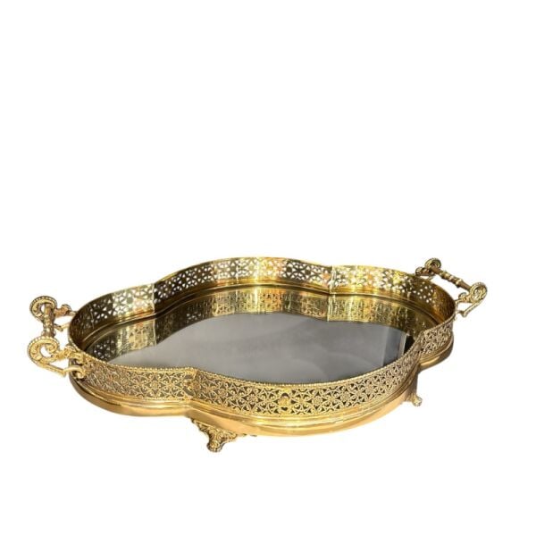 Mırror Tray Antıque Gold Jardenyer