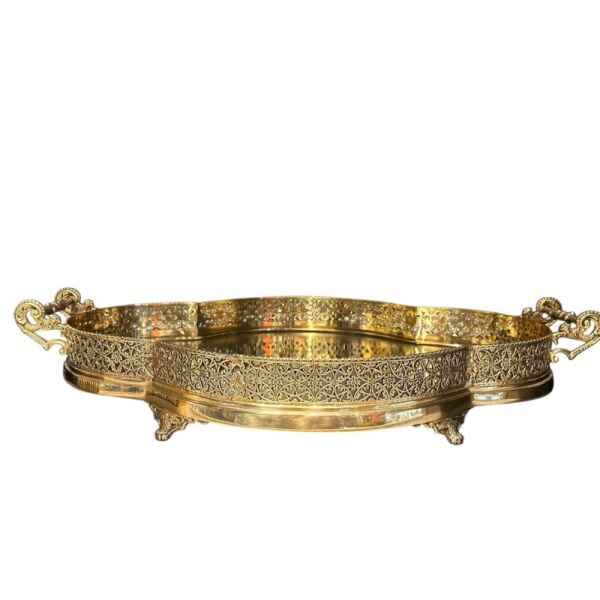 Mırror Tray Antıque Gold Jardenyer