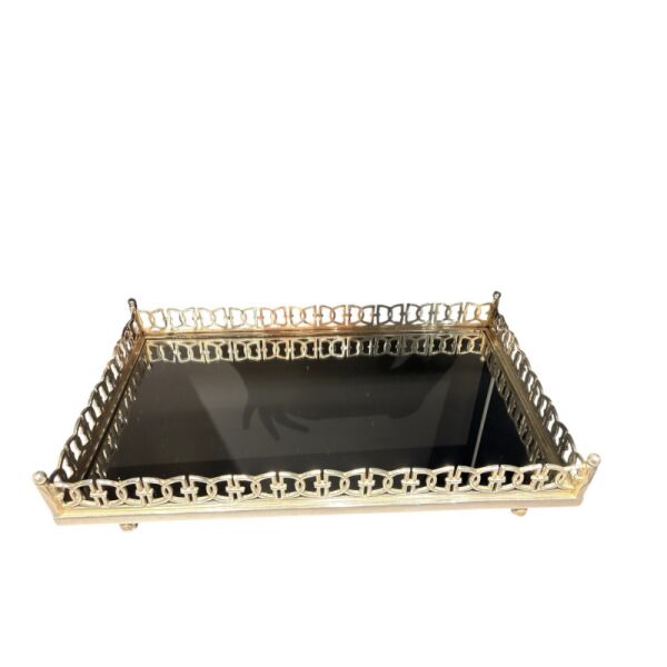 Dıor Gümüş Dikdörtgen Aynalı Tepsi