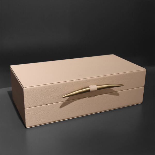 Fil Dişi Deri Kutu Krem Küçük