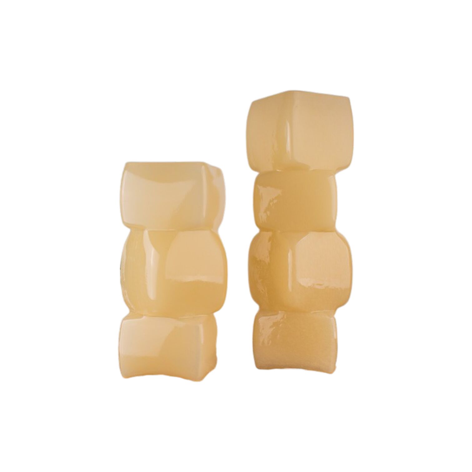 Krem Cam Küp Vazo Krem Küçük