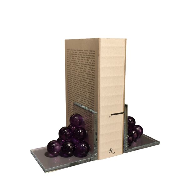 Mor Bubble Kitap Tutucu Cam Mor