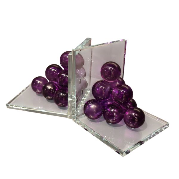 Mor Bubble Kitap Tutucu Cam Mor