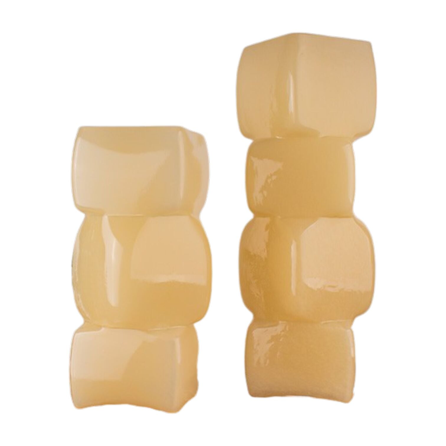 Krem Cam Küp Vazo Krem Büyük