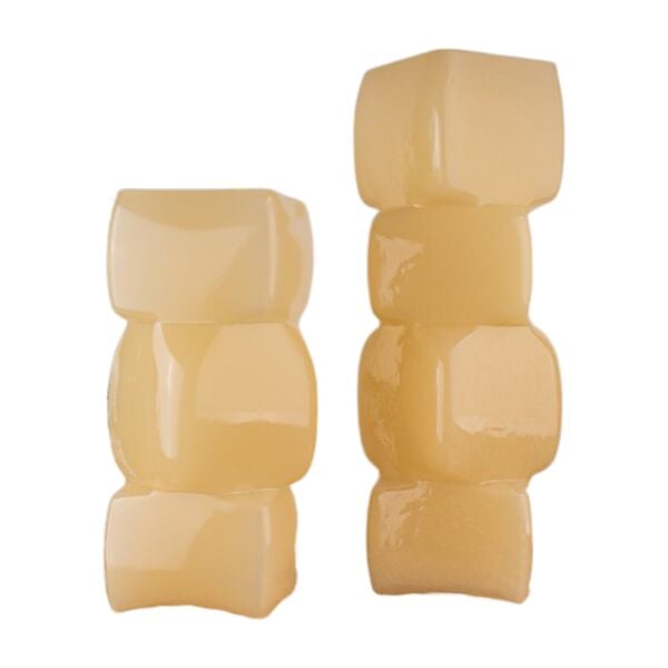 Krem Cam Küp Vazo Krem Büyük