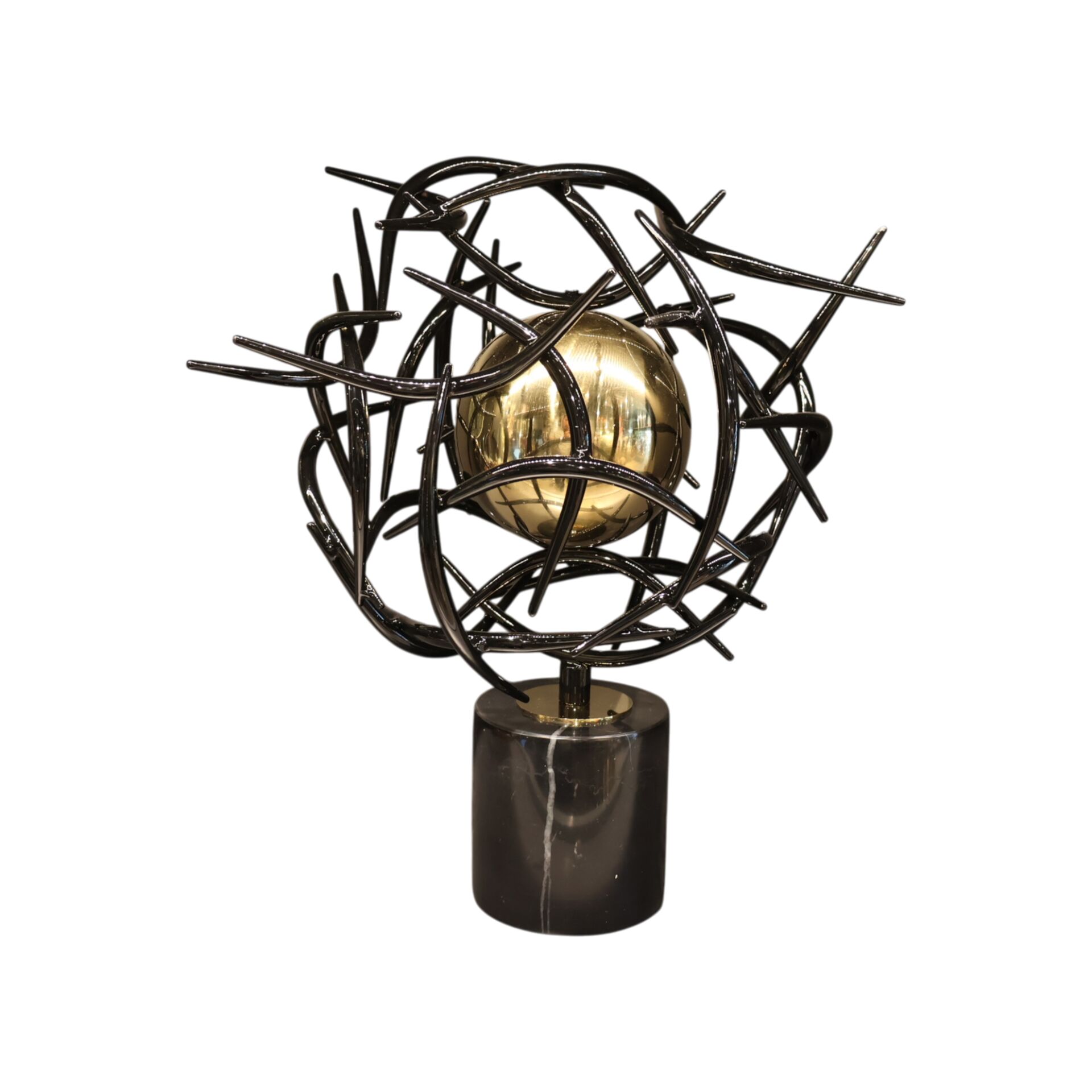 Gold Ball Inside Curves Decor