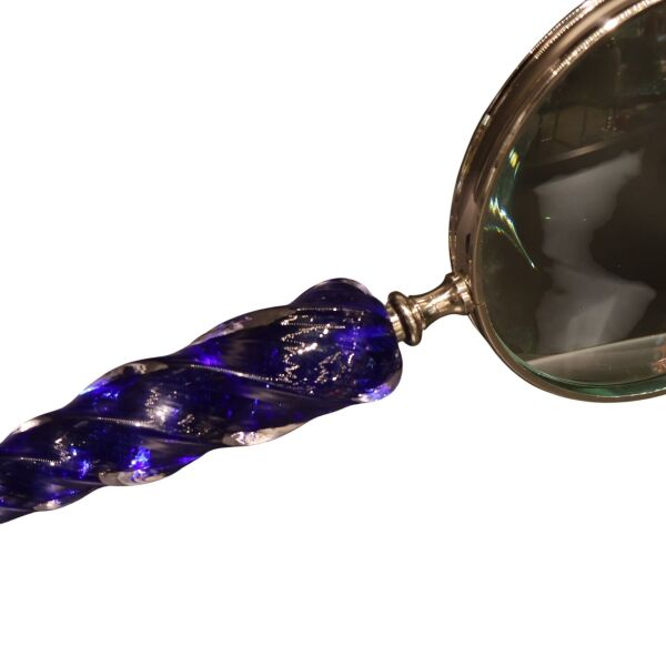 Turkuaz Cam Büyük Kıvrımlı Büyüteç Lacivert