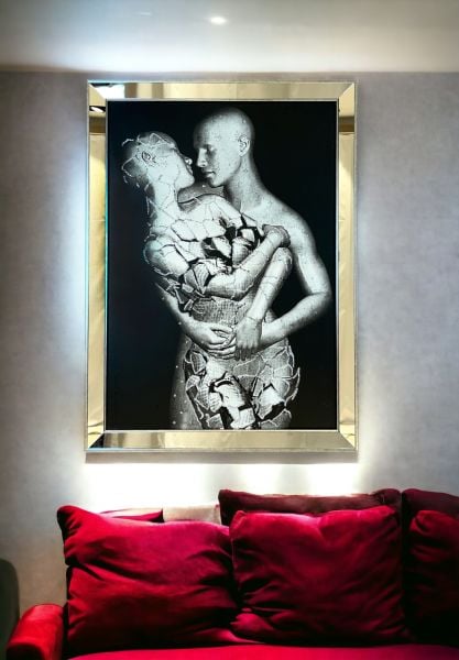 Ayna Çerçeveli Dikey Sanatsal Tablo 80x110 CM