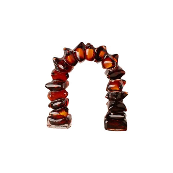 İthal Cam Belt Obje Amber Büyük